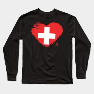 I love my country. I love Switzerland. I am a patriot. In my heart, there is always the flag of Switzerland Long Sleeve T-Shirt